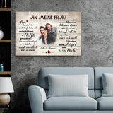 An meinen Schatz (an sie) - Paar-Leinwand