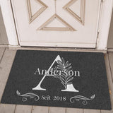 Familien Fußmatte 70x50cm mit Initialen und Jahreszahl personalisiert gefertigt von Love & Faith