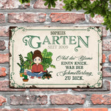 Gartenmädchen (Comic-Stil) - Outdoor-Türschild