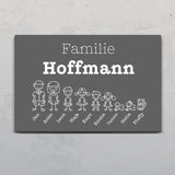 Strichmännchenfamilie - Eingangs-Türschild
