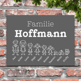 Strichmännchenfamilie - Eingangs-Türschild