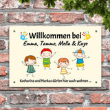 Willkommen bei - Eingangs-Türschild