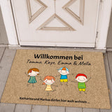 Personalisierte Fussmatte 70x50cm Willkommen mit Namen von Love & Faith