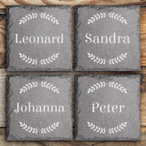 Mein Platz - Familien-Schieferuntersetzer