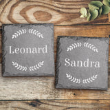 Mein Platz - Familien-Schieferuntersetzer