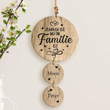 Personalisierte Eichen-Holzdeko mit 2 Namen – Zuhause ist, wo die Familie ist Spruch mit Gravur von Love & Faith