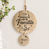 Personalisierte Eichen-Holzdeko mit Name – Zuhause ist, wo die Familie ist Spruch mit Gravur von Love & Faith