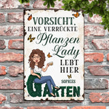 Verrückte Gartenlady - Individuelles Türschild