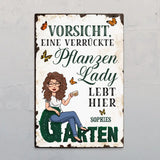 Verrückte Gartenlady - Individuelles Türschild