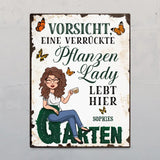 Verrückte Gartenlady - Individuelles Türschild