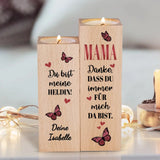 Mama - Eltern-Holz-Teelichthalter
