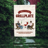 Unser Grillplatz - Paar-Gartenflagge
