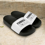 Fußball Papa - Personalisierte Badeschlappen für Papa in schwarz