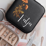 Schwarzes Schmucketui aus PU Leder mit Personalisierung - gefertigt von Love & Faith