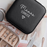 Schwarzes Schmucketui aus PU Leder mit Personalisierung - gefertigt von Love & Faith
