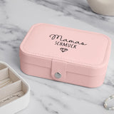 Rosa Schmucketui aus PU Leder mit Personalisierung - gefertigt von Love & Faith