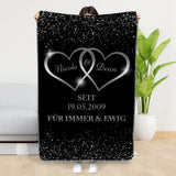 Personalisierte Kuscheldecke 100x150cm personalisierbar - gefertigt von Love & Faith