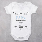 weißer kurzarm Babybody personalisierbar mit Namen - gefertigt con Love & Faith