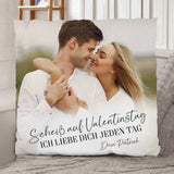 Jeden Tag - Personalisiertes Kissen für Paare zum Valentinstag mit Foto