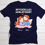 Offizielles Schlafshirt in dunkelblau Geschenk für Paare mit personalisierter Illustration von Love & Faith