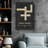 Scrabble - Personalisiertes Familienposter mit Namen im Scrabble-Design