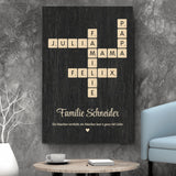 Scrabble - Personalisiertes Familienposter mit Namen im Scrabble-Design