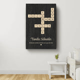 Scrabble - Personalisiertes Familienposter mit Namen im Scrabble-Design