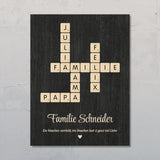 Scrabble - Personalisiertes Familienposter mit Namen im Scrabble-Design