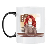 Personalisierbare Tasse mit Magic-Farbänderung mit eigenem Spruch, Illustration und Namen - gefertigt von Love & Faith