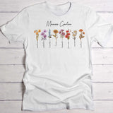 Mamas Garten - Personalisiertes T-Shirt für Mama und Oma mit Geburtsblumen