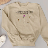 Hier wächst Liebe - Personalisierter Sweater für Mama und Oma mit Geburtsblumen und Namen