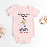 rosa kurzarm Babybody personalisierbar mit Namen - gefertigt con Love & Faith