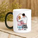 Magische Tasse mit Thermo-Farbwechsel und personalisiertem Namen – witzige Geschenkidee von Love & Faith