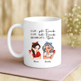 Personalisierte Tasse mit Illustration und Namen für beste Freundinnen – Beste Freunde – Motiv 3