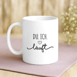 Weiße Tasse mit personalisiertem Spruch und Namen – individuelle Geschenkidee von Love & Faith