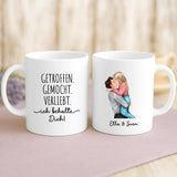 Weiße Tasse mit personalisiertem Spruch und Namen – individuelle Geschenkidee von Love & Faith