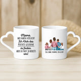 Weiße Tasse mit Herzhenkel und personalisiertem Namen – romantische Geschenkidee von Love & Faith