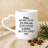 Weiße Tasse mit Herzhenkel und personalisiertem Namen – romantische Geschenkidee von Love & Faith