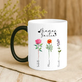 Magische Tasse mit Thermo-Farbwechsel und personalisiertem Namen – witzige Geschenkidee von Love & Faith
