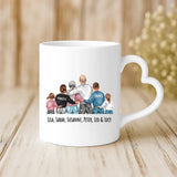 Weiße Tasse mit Herzhenkel und personalisiertem Namen – romantische Geschenkidee von Love & Faith