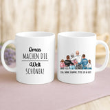 Weiße Tasse mit personalisiertem Spruch und Namen – individuelle Geschenkidee von Love & Faith