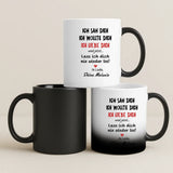 Magische Tasse mit Thermo-Farbwechsel und personalisiertem Namen – witzige Geschenkidee von Love & Faith