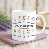 Weiße Tasse mit personalisiertem Spruch und Namen – individuelle Geschenkidee von Love & Faith