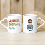 Weiße Tasse mit Herzhenkel und personalisiertem Namen – romantische Geschenkidee von Love & Faith