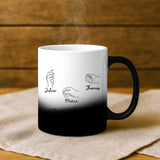 Magische Tasse mit Thermo-Farbwechsel und personalisiertem Namen – witzige Geschenkidee von Love & Faith