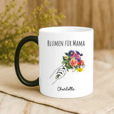 Personalisierte Tasse Blumen für Mama mit Foto für Mama & Papa – Motiv 9