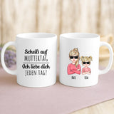 Weiße Tasse mit personalisiertem Spruch und Namen – individuelle Geschenkidee von Love & Faith