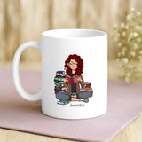 Personalisierte Tasse Büchermädchen mit Foto für beste Freunde – Motiv 3