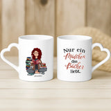 Weiße Tasse mit Herzhenkel und personalisiertem Namen – romantische Geschenkidee von Love & Faith