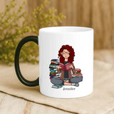 Personalisierte Tasse Büchermädchen mit Foto für beste Freunde – Motiv 9